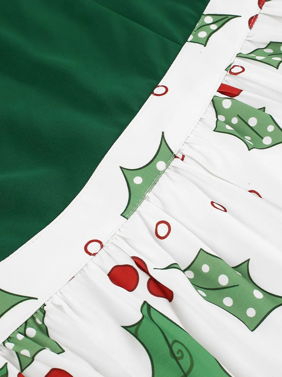 Hot Retro Stage 1950s Off-Shoulder Christmas Patchwork Dress Green