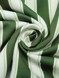 Online Retro Stage 1940s Off-Shoulder Stripes Bow Belted Dress Green