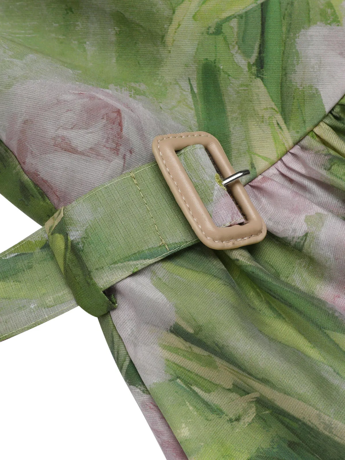 New Retro Stage 1960s Oil-Painting Rose Dress Green