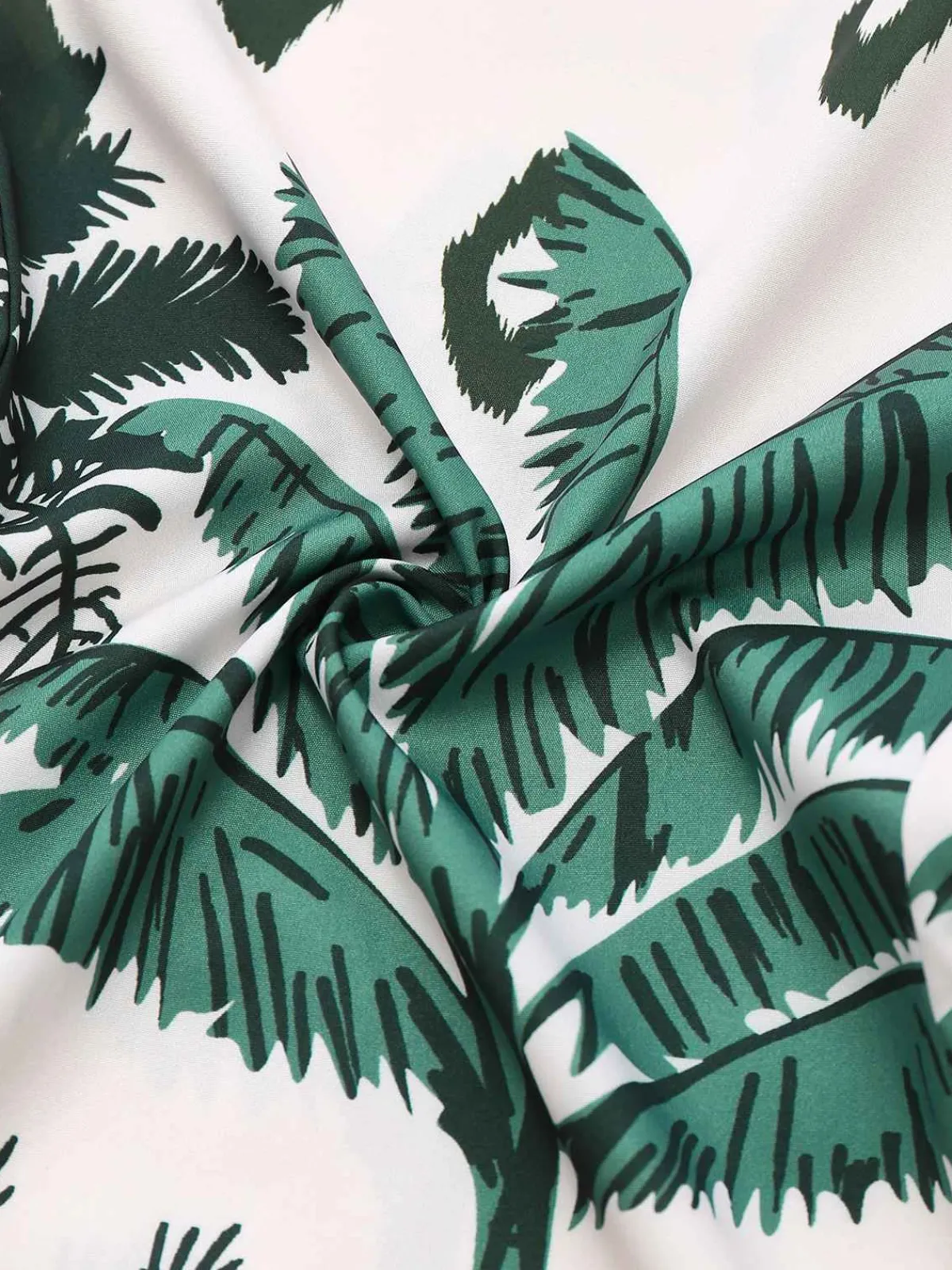 Hot Retro Stage 1930s Palm Trees Halter Jumpsuit Green