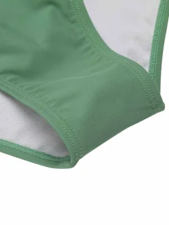 Online Retro Stage 1930s Peony Halter One-Piece Swimsuit Green