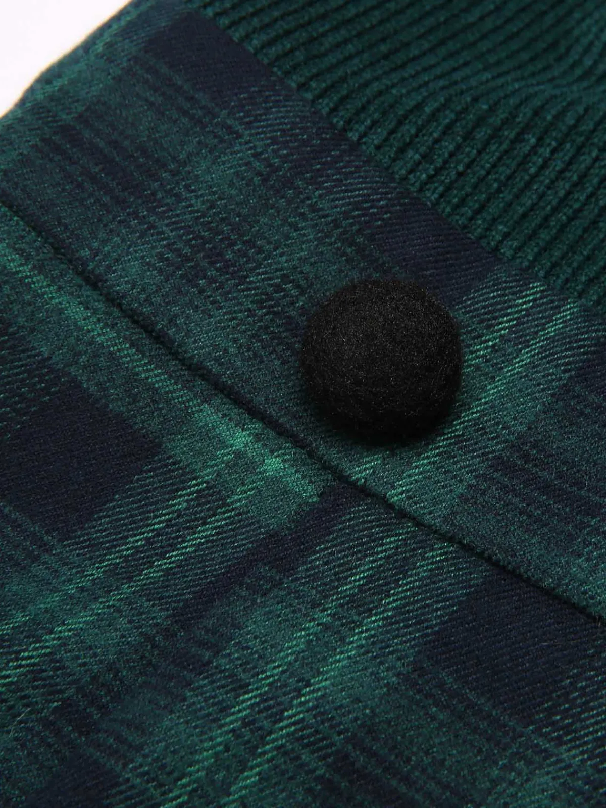 Fashion Retro Stage 1930s Plaid Turtleneck Fishtail Dress Green