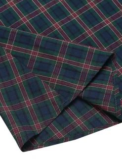 Hot Retro Stage Green 1940s Plaids Patchwork Sleeveless Dress Dark Green