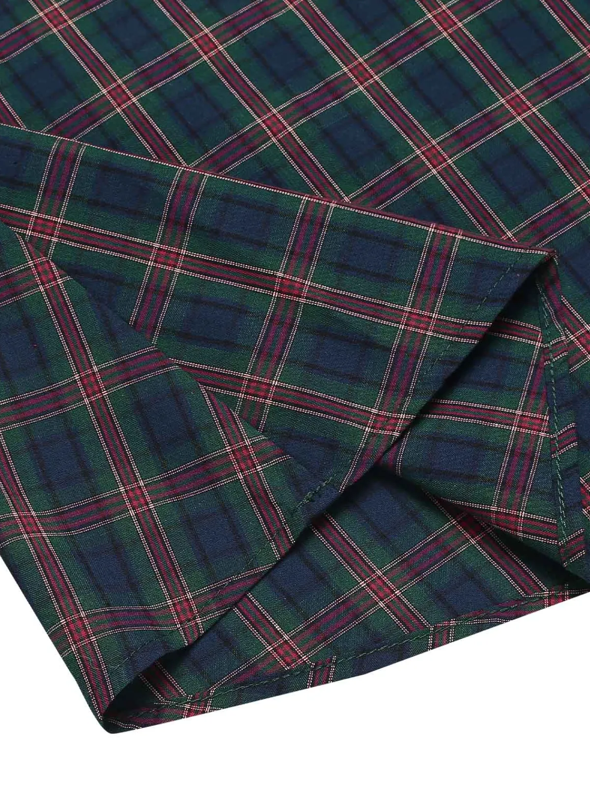 Hot Retro Stage Green 1940s Plaids Patchwork Sleeveless Dress Dark Green