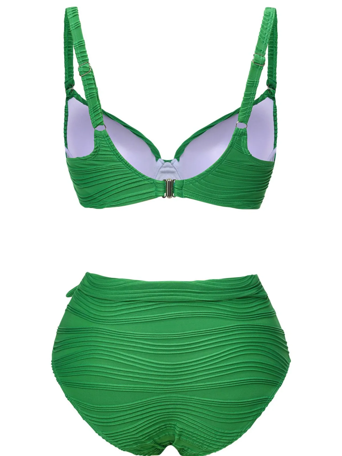 Discount Retro Stage 1960s Pleated Solid Swimsuit Green