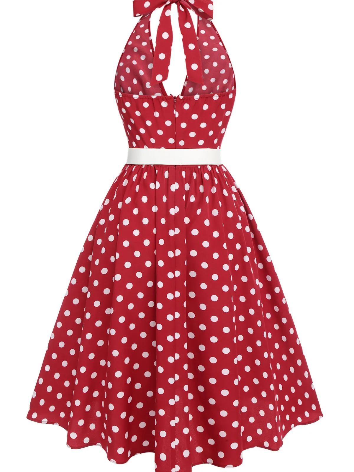 Best Retro Stage Green 1950s Polka Dot Halter Dress