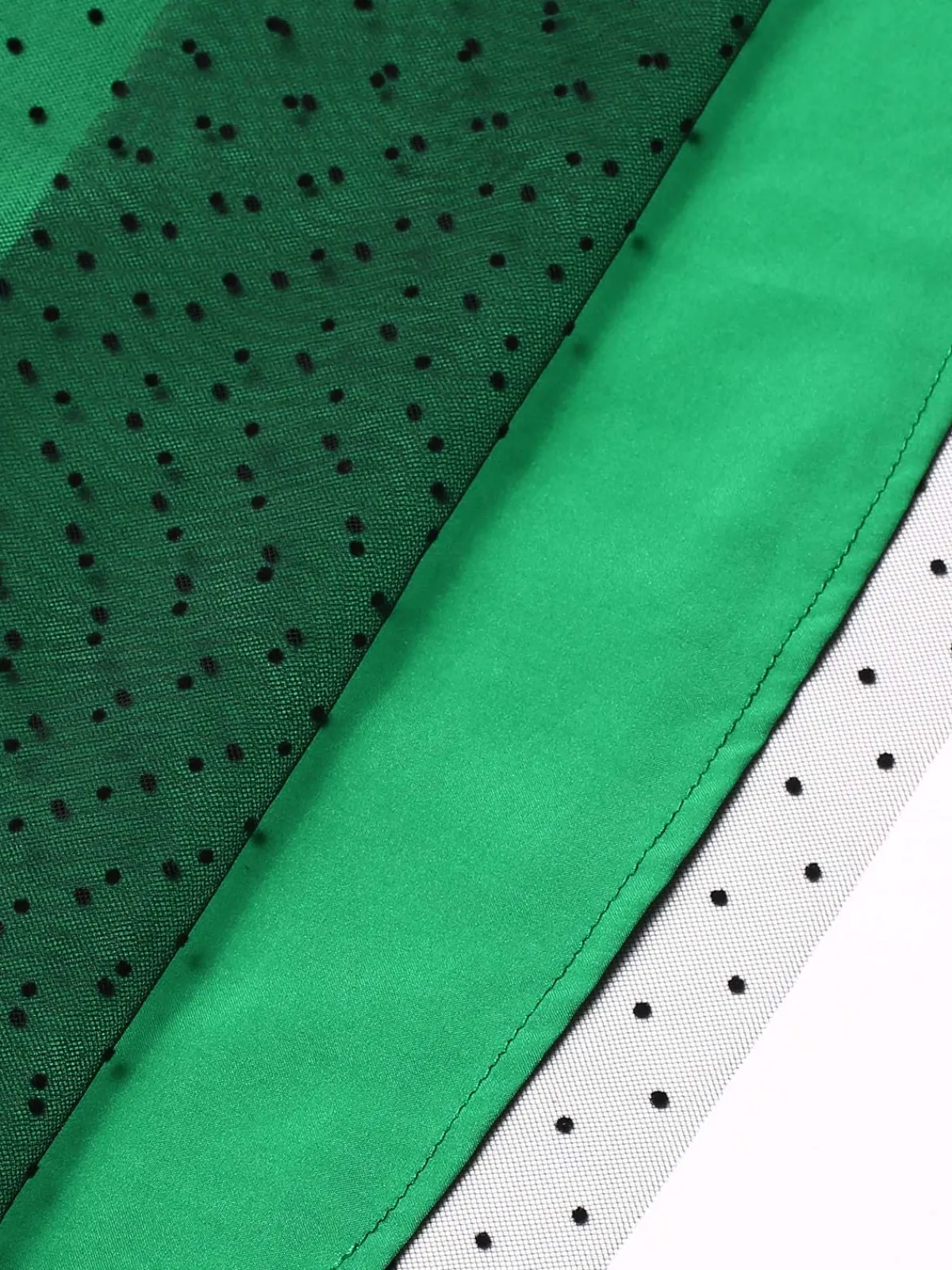 Discount Retro Stage 1950s Polka Dot Mesh Patchwork Dress Green