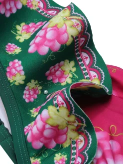 Outlet Retro Stage 1950s Retro-Flowers V-Neck Swimsuit Green