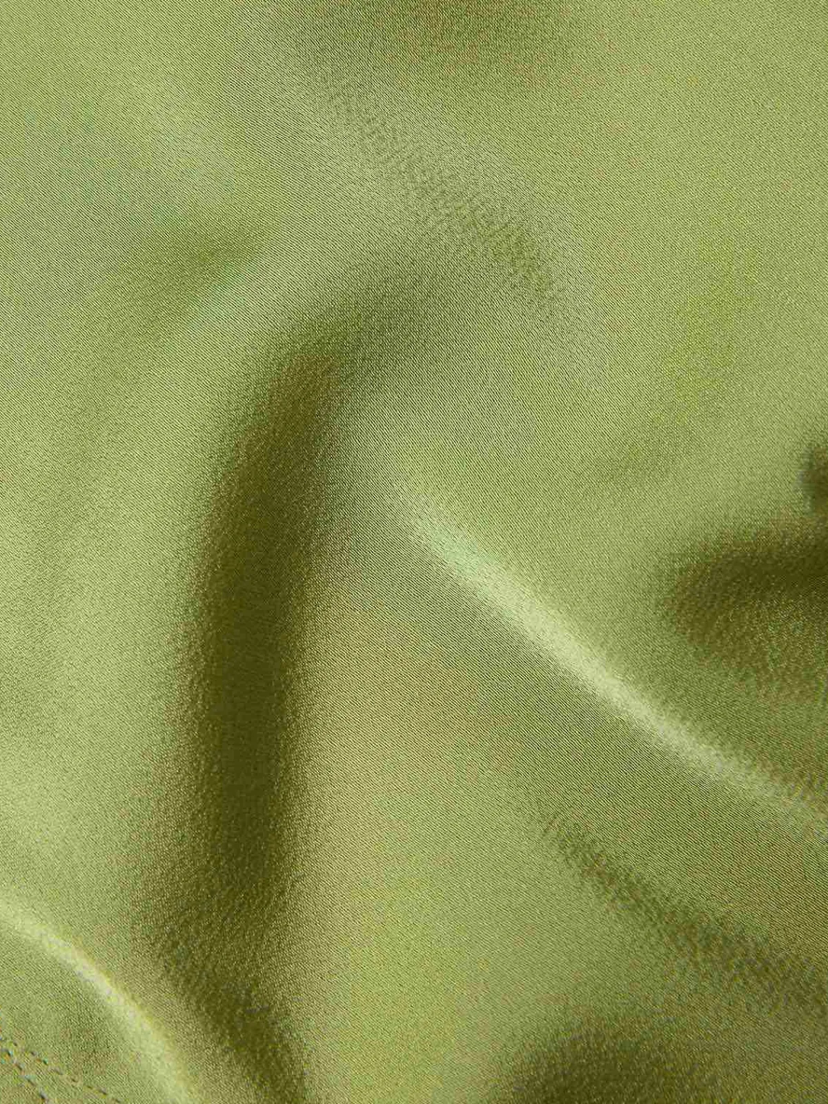 Best Retro Stage 1940s Satin V-Neck Buttons Shirt Green