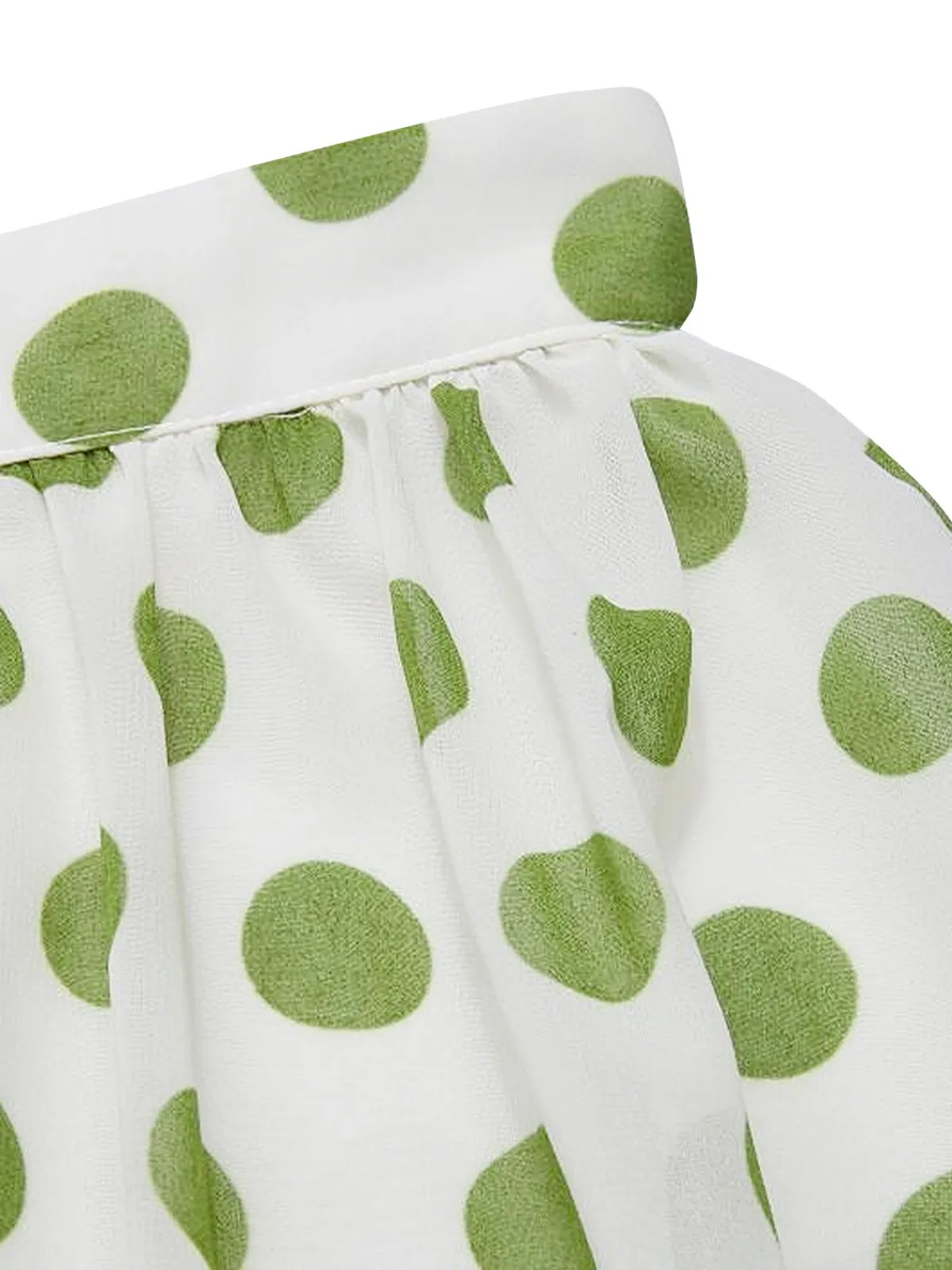 Hot Retro Stage 1940s Schiffon Polka Dots Skirt Green