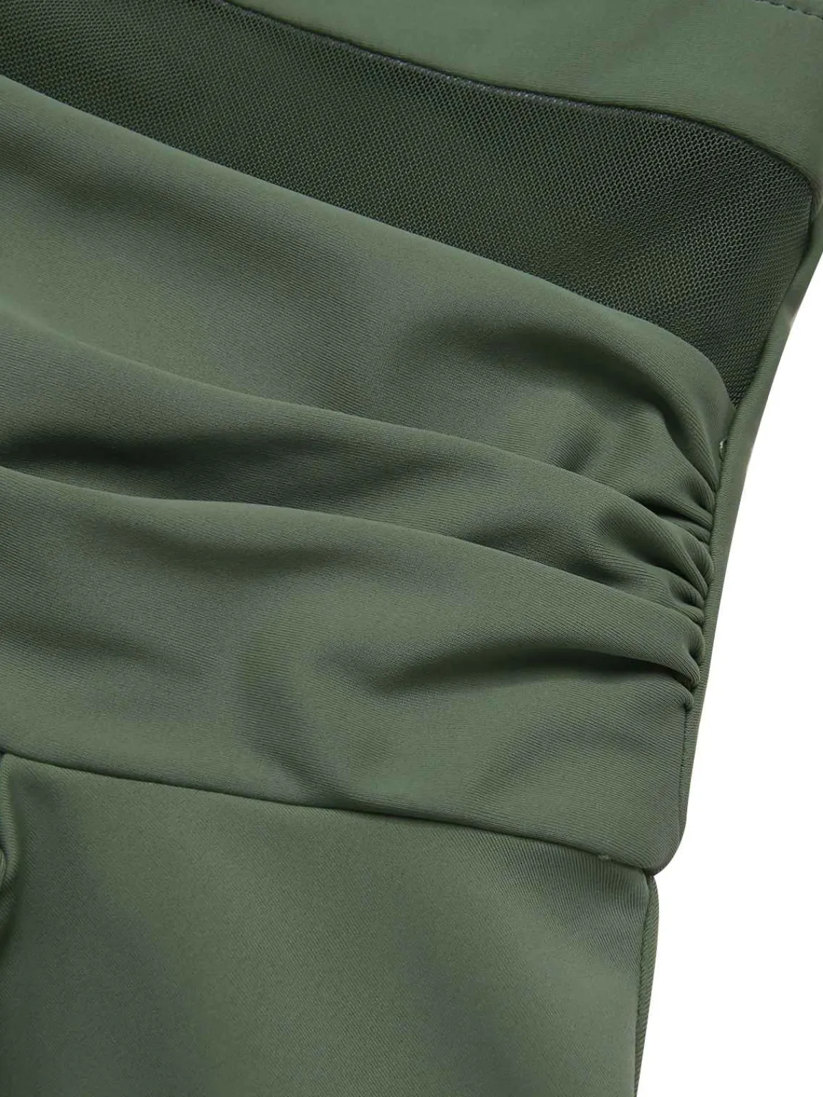 Hot Retro Stage 1930s Solid Bow Straps Swim Dress Green