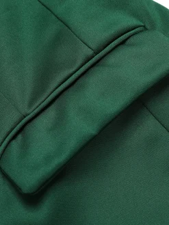 Online Retro Stage 1940s Solid Double-Breasted Coat Green