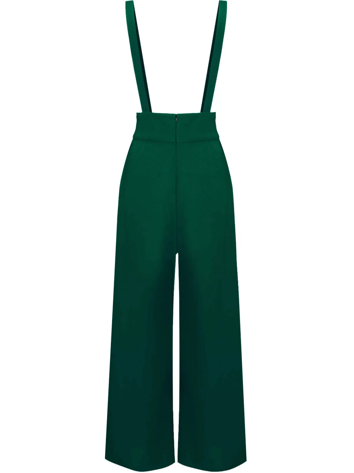 Outlet Retro Stage Green 1930s Solid Suspender Pants