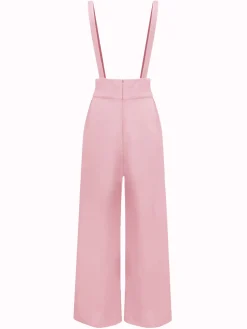 Outlet Retro Stage Green 1930s Solid Suspender Pants