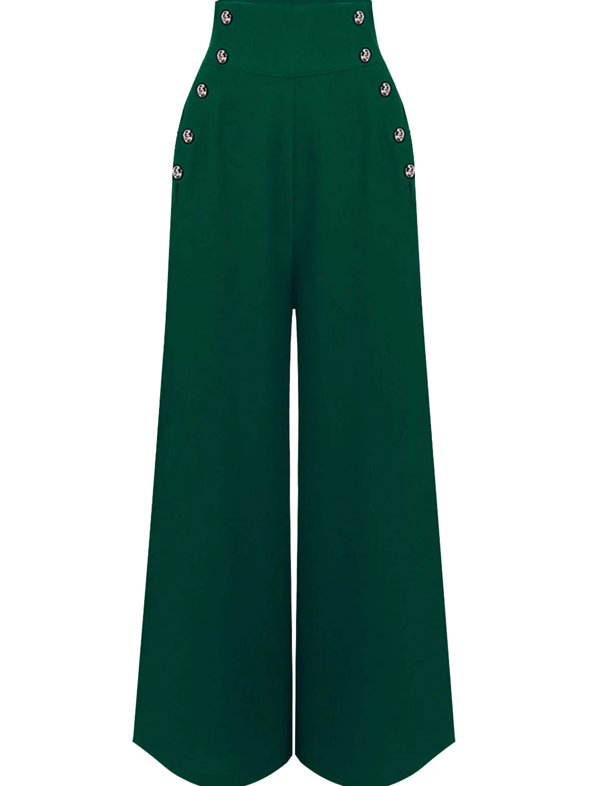Outlet Retro Stage Green 1930s Solid Suspender Pants
