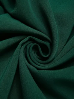 New Retro Stage 1930s Solid V-Neck Jumpsuit Green