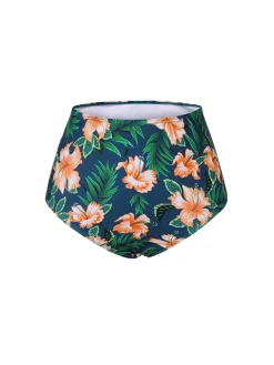 Online Retro Stage 1950s Spaghetti Strap Floral Swimsuit Green