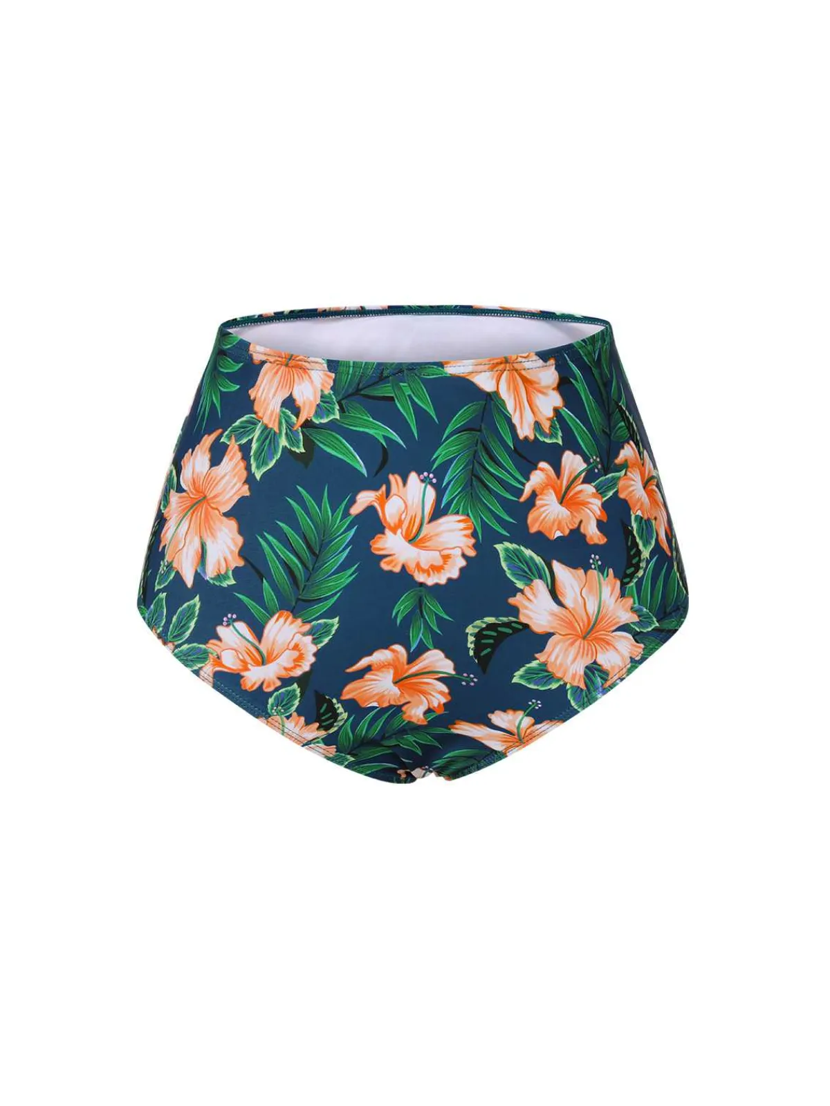 Online Retro Stage 1950s Spaghetti Strap Floral Swimsuit Green