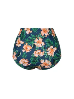 Online Retro Stage 1950s Spaghetti Strap Floral Swimsuit Green