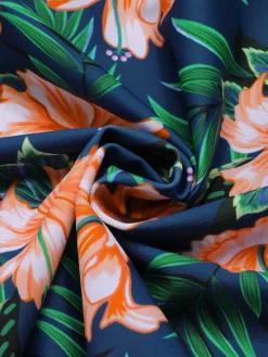 Online Retro Stage 1950s Spaghetti Strap Floral Swimsuit Green