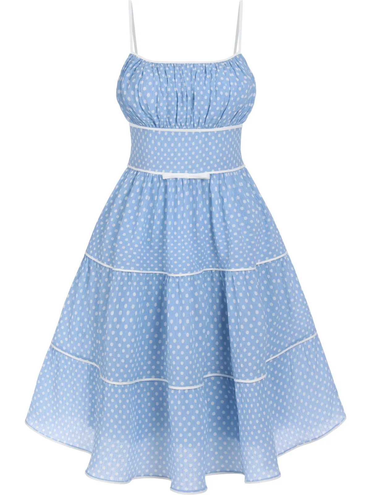 Fashion Retro Stage Green 1950s Strap Polka Dot Swing Dress