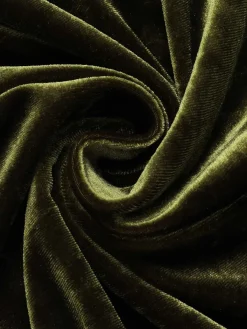 Discount Retro Stage 1940s Tie Neck Velvet Jumpsuit Green
