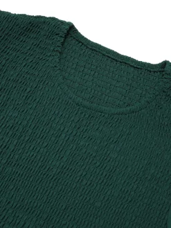 New Retro Stage 1940s Top Elastic Regular Sleeve Dress Green