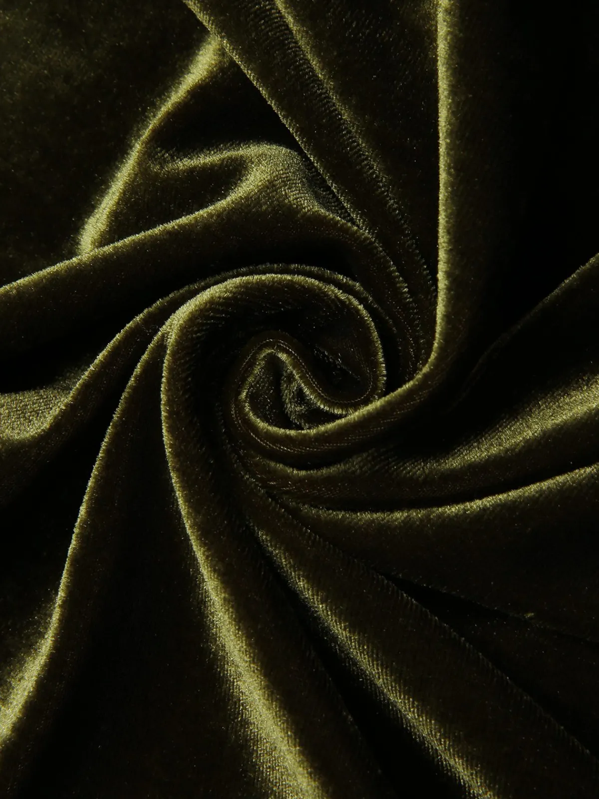 Fashion Retro Stage 1940s Velvet Petal Collar Dress Green