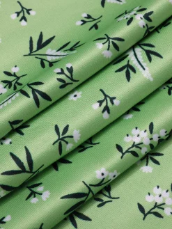 Best Retro Stage 1940s V-Neck Ditsy Floral Dress Green