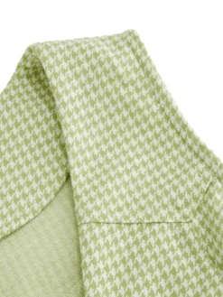 Outlet Retro Stage Green 1960s V-Neck Houndstooth Sleeveless Dress Light Green