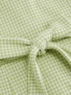Outlet Retro Stage Green 1960s V-Neck Houndstooth Sleeveless Dress Light Green
