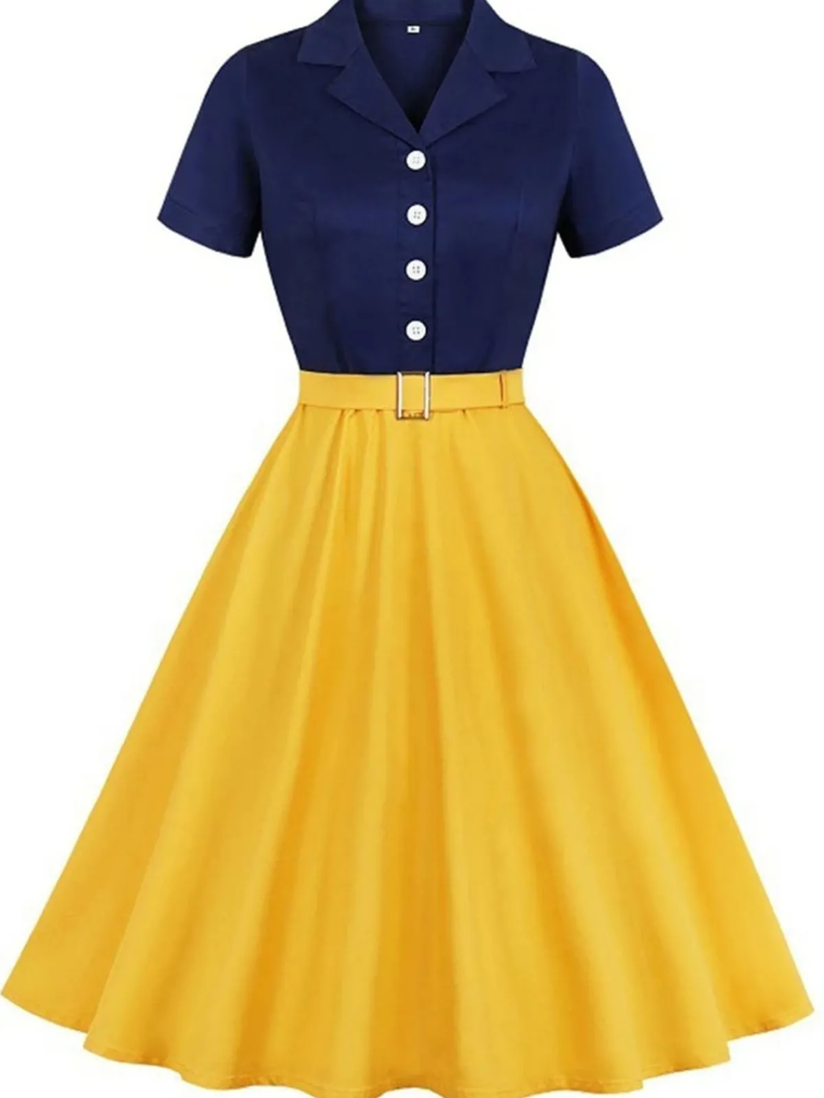 New Retro Stage Green&Red 1950s Christmas Button Dress