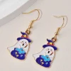 Discount Retro Stage Halloween Cartoon Witch Hat Ghost Drop Earrings