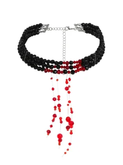 Outlet Retro Stage Halloween Gothic Crystal Blood Drop Necklace