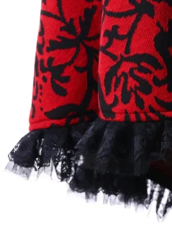 Outlet Retro Stage Halloween Gothic Lace Steampunk Dress Red
