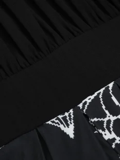Online Retro Stage Halloween Gothic Spider Web Swing Dress Black