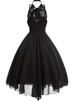 Hot Retro Stage Halloween Gothic Steampunk Lace Dress