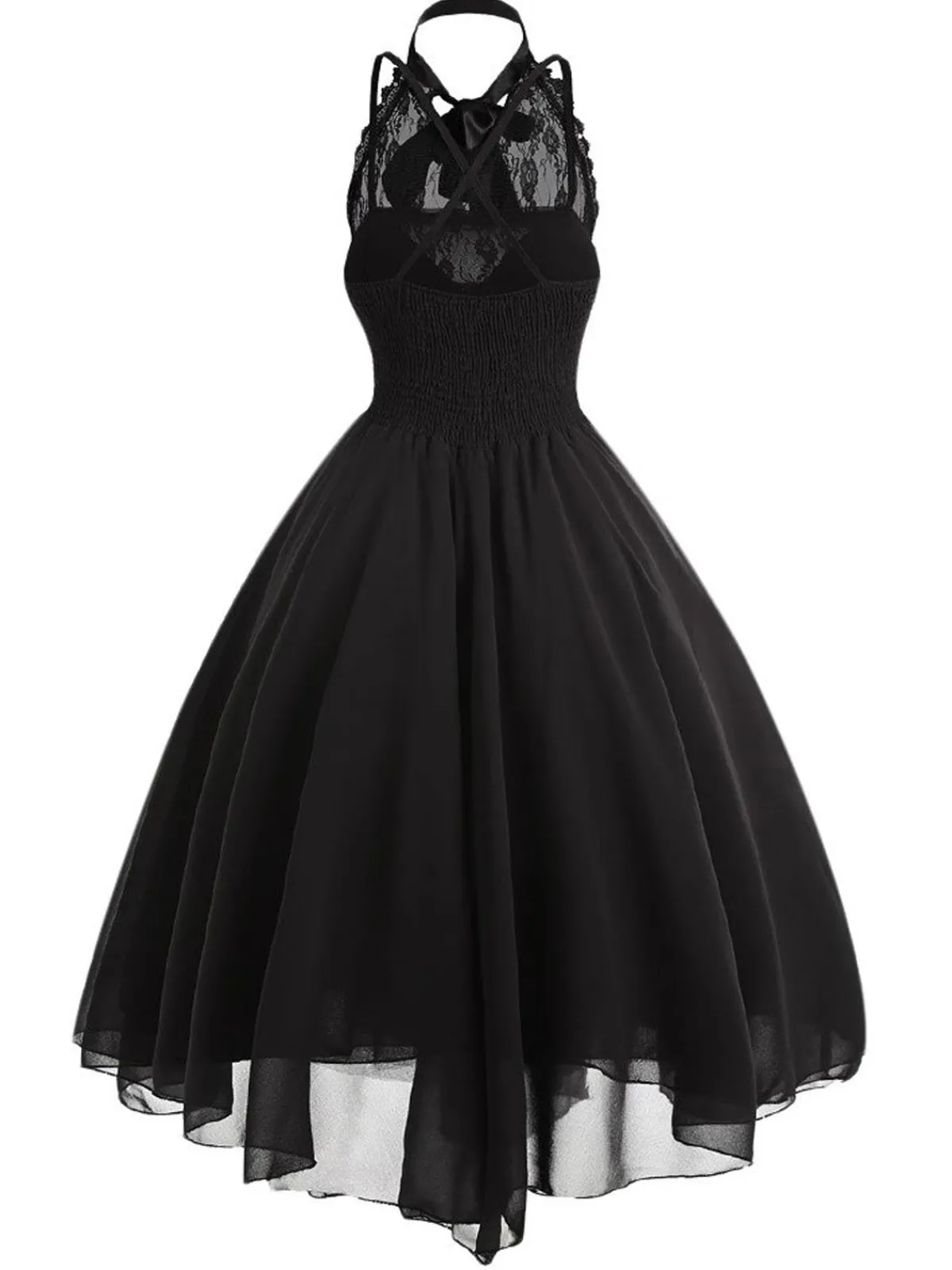 Hot Retro Stage Halloween Gothic Steampunk Lace Dress