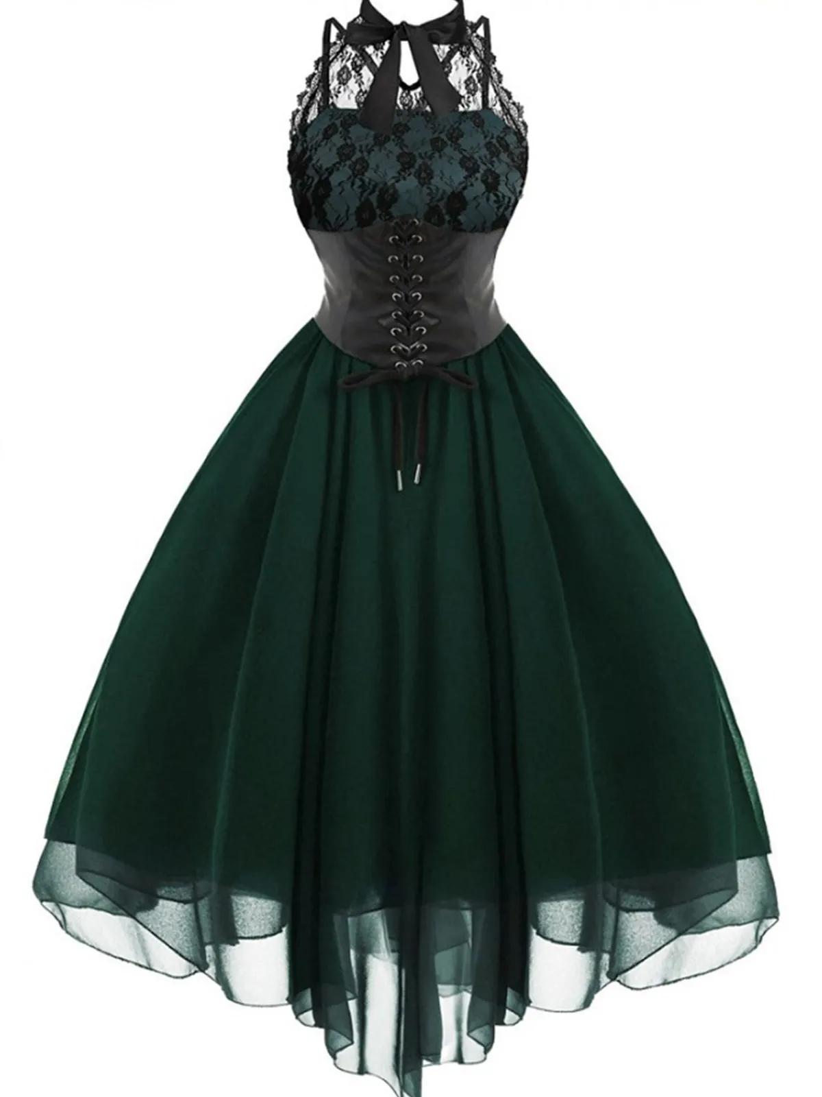 Best Retro Stage Halloween Gothic Steampunk Lace Dress