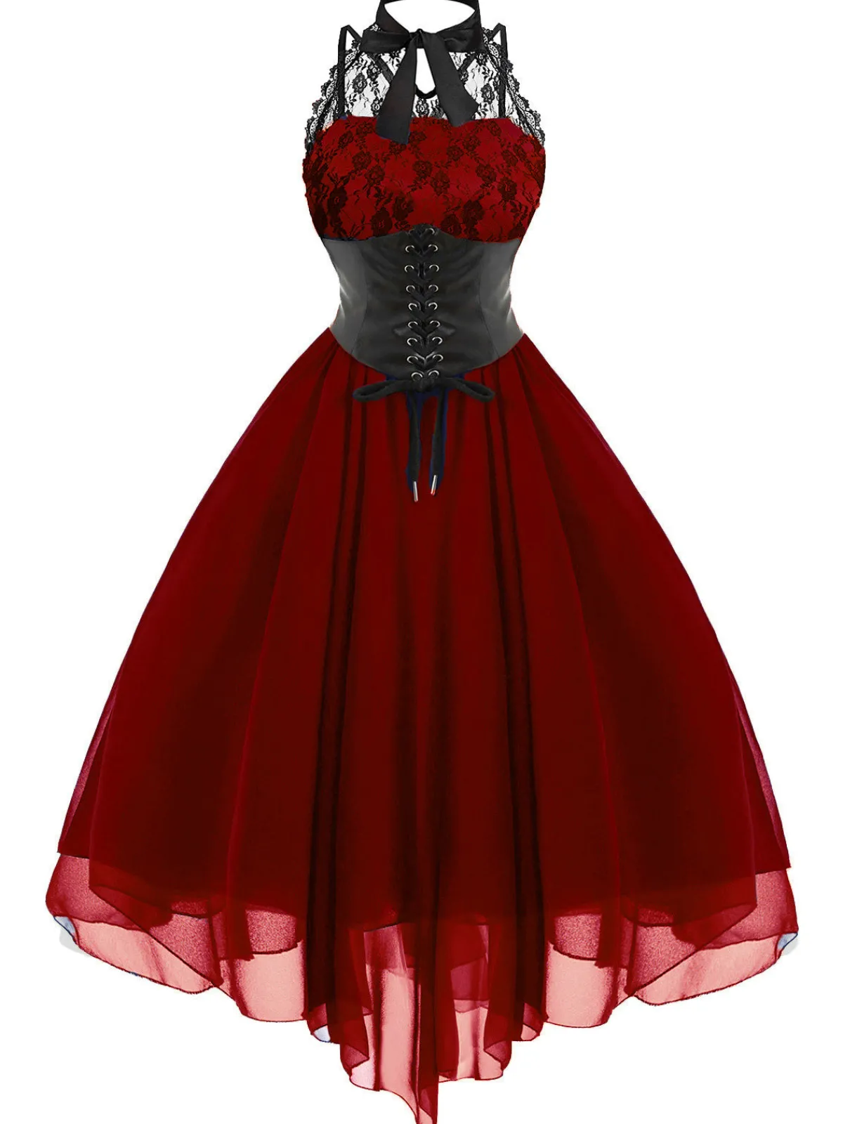 Outlet Retro Stage Halloween Gothic Steampunk Lace Dress
