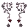 Online Retro Stage Halloween Rose & Heart Drop Earrings
