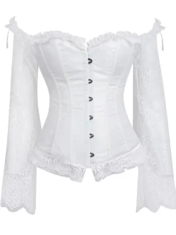 New Retro Stage Halloween Steampunk Lace Patchwork Corset