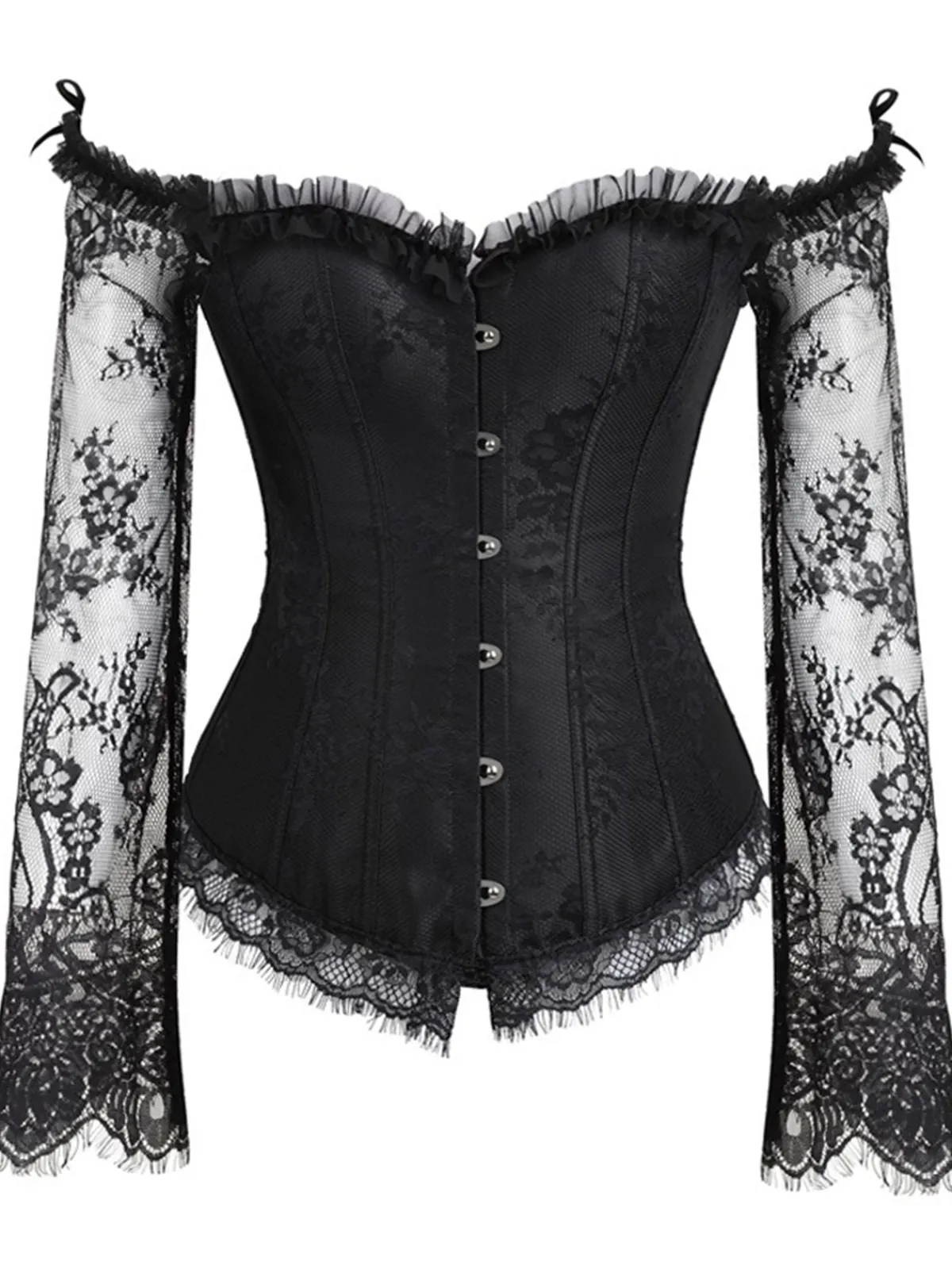 New Retro Stage Halloween Steampunk Lace Patchwork Corset