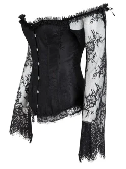 New Retro Stage Halloween Steampunk Lace Patchwork Corset