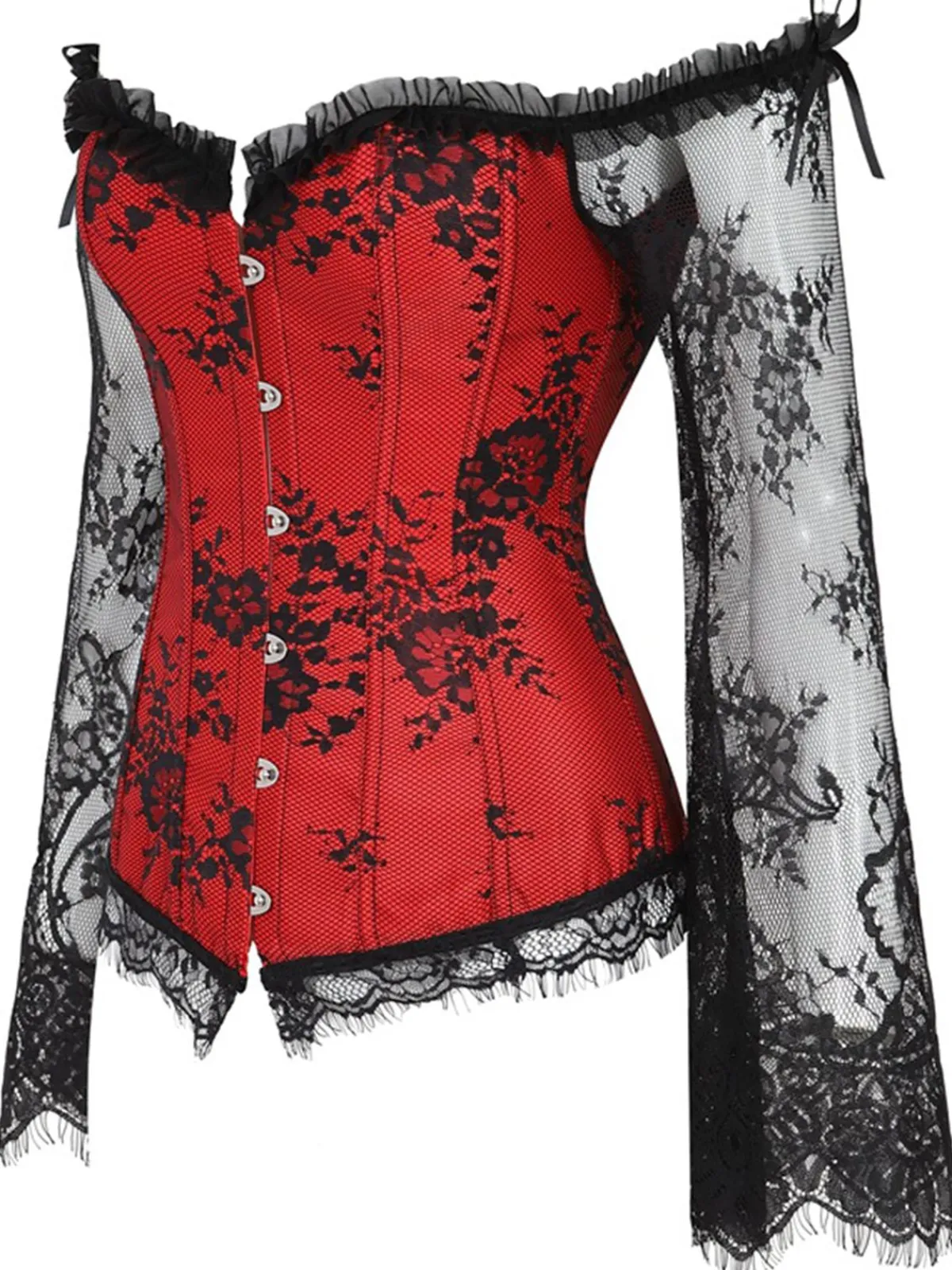 New Retro Stage Halloween Steampunk Lace Patchwork Corset