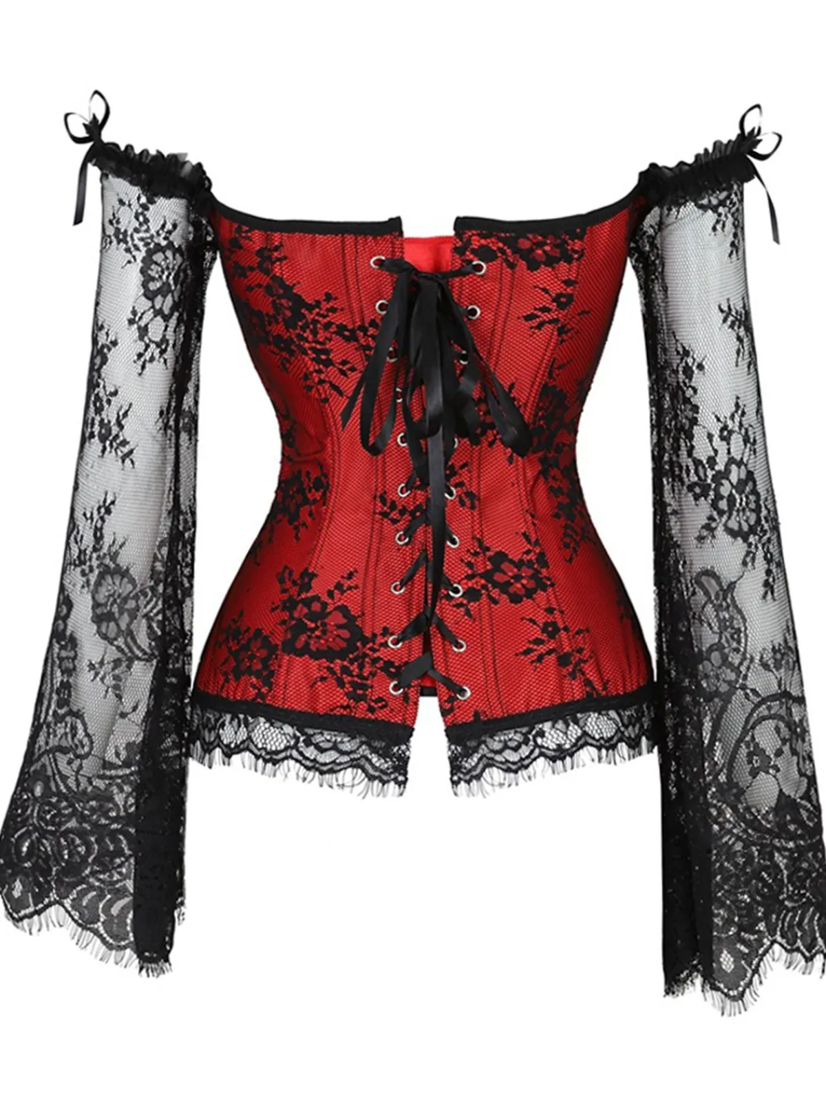 New Retro Stage Halloween Steampunk Lace Patchwork Corset