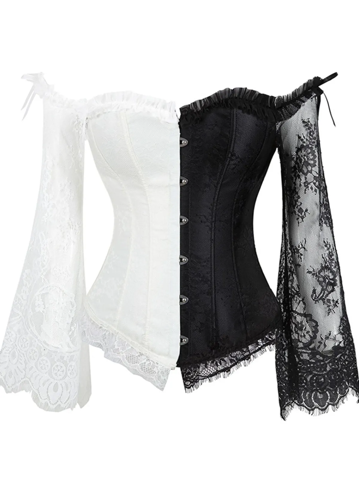 New Retro Stage Halloween Steampunk Lace Patchwork Corset