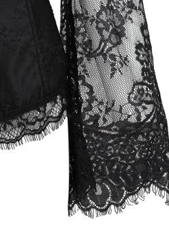 Online Retro Stage Halloween Steampunk Lace Patchwork Corset
