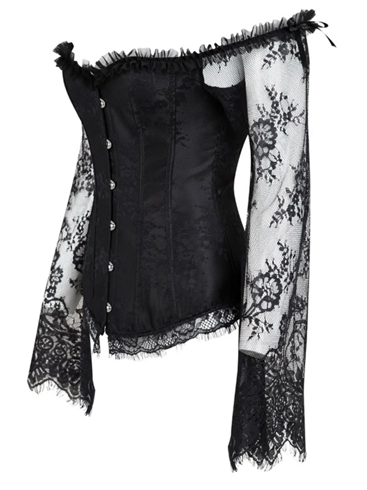 New Retro Stage Halloween Steampunk Lace Patchwork Corset