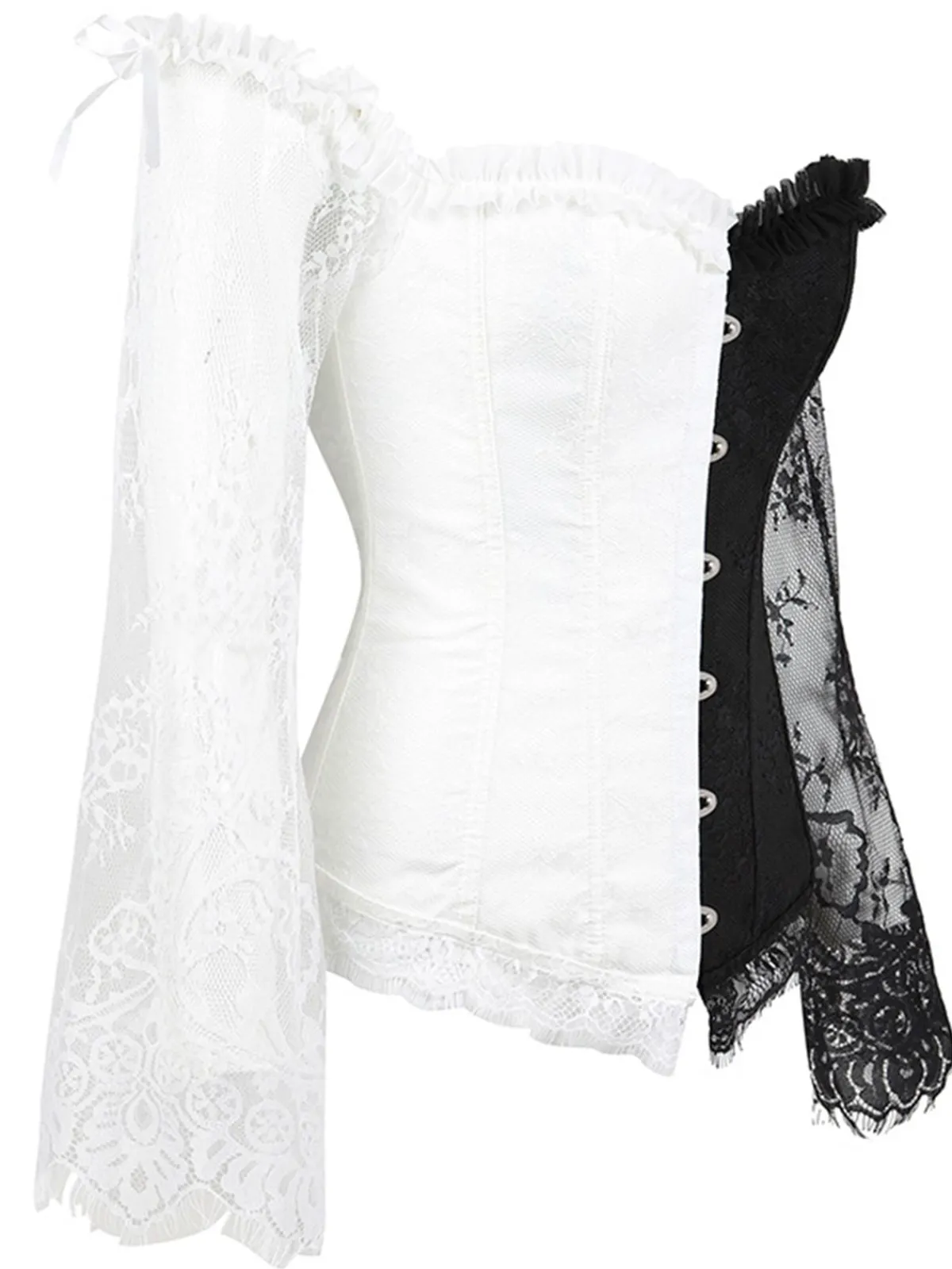 New Retro Stage Halloween Steampunk Lace Patchwork Corset